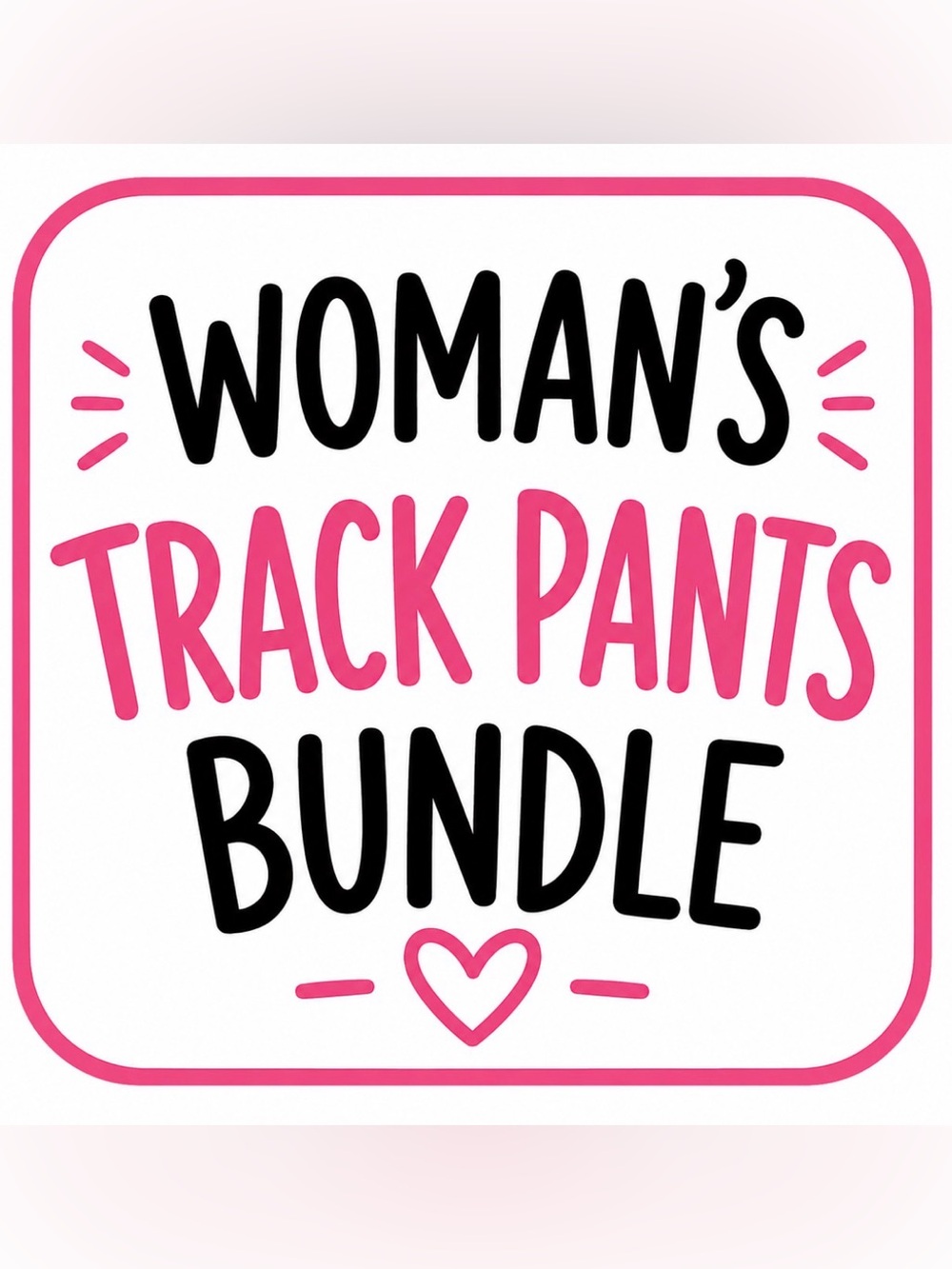 Women's Track Pants Bundle - Pink & Black Graphic